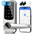 Keypad Door Lock with Fingerprint: Keyless Entry Door Lock for Front Door - Smart Door Lock with Handle - Electronic Door Lock with Code - Auto Lock & APP Control