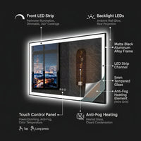 LED Bathroom Mirror Designed for Modern Homes, 60x36 Dimmable, Anti-Fog Function, Memory Settings — product view 11