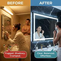 LED Bathroom Mirror Designed for Modern Homes, 60x36 Dimmable, Anti-Fog Function, Memory Settings — product view 12