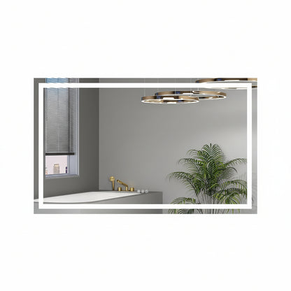 Dimmable 55X36 LED Bathroom Mirror with Anti-Fog, 3 Light Modes, Memory Function