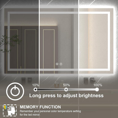 Dimmable 55X36 LED Bathroom Mirror with Anti-Fog, 3 Light Modes, Memory Function — product view 5