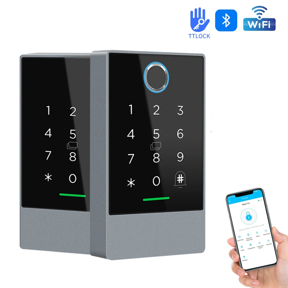 Wifi+Bluetooth Ttlock K3W K3FW K3QW Smart Lock Keypad Waterproof Smart Lock App Alexa Fingerprint Code RFID Card Access Control — product view 3