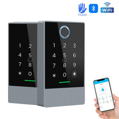 Wifi+Bluetooth Ttlock K3W K3FW K3QW Smart Lock Keypad Waterproof Smart Lock App Alexa Fingerprint Code RFID Card Access Control — product view 3