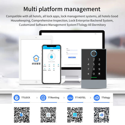 Wifi+Bluetooth Ttlock K3W K3FW K3QW Smart Lock Keypad Waterproof Smart Lock App Alexa Fingerprint Code RFID Card Access Control — product view 4