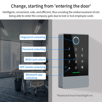 Wifi+Bluetooth Ttlock K3W K3FW K3QW Smart Lock Keypad Waterproof Smart Lock App Alexa Fingerprint Code RFID Card Access Control — product view 7