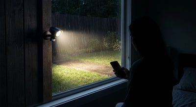 Customer photo of Smart Lighting Black Motion Activated Outdoor Integrated LED Spotlight Battery